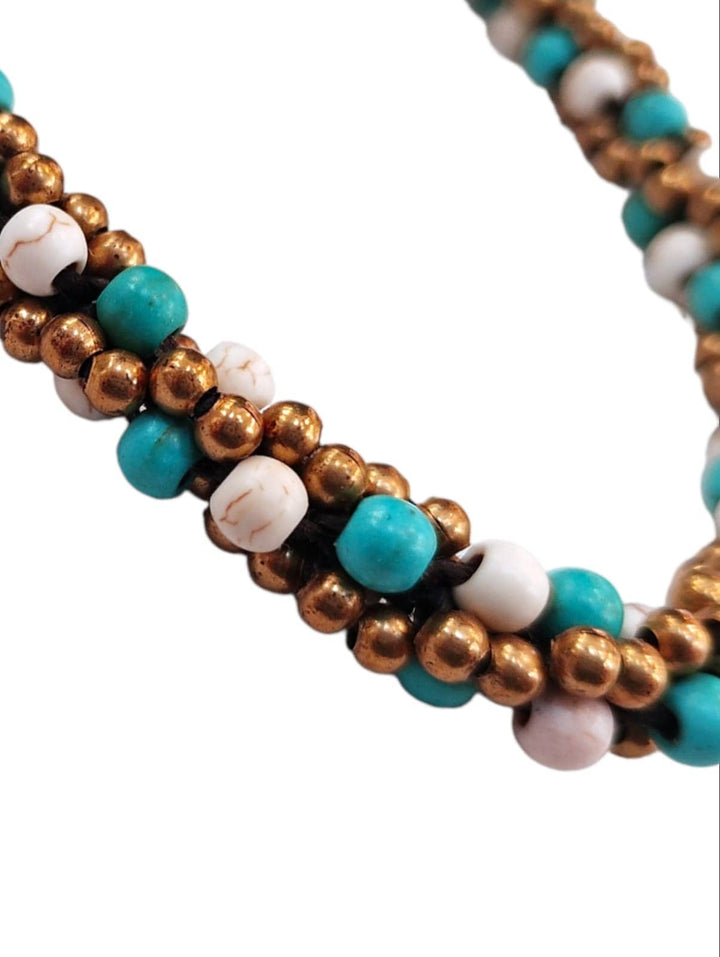 Collar Ibiza blanco con turquesa CASONA DECO collares