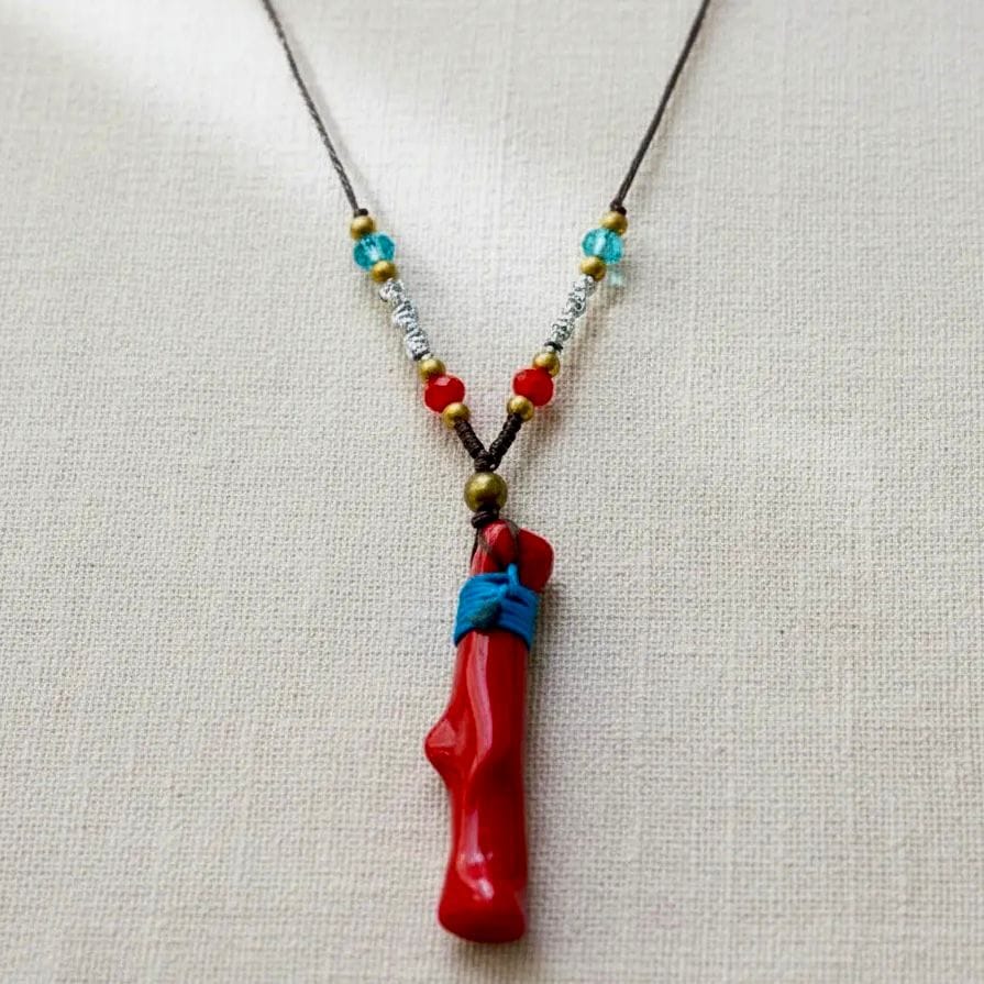 Collar Marari piedra roja CASONA DECO collares