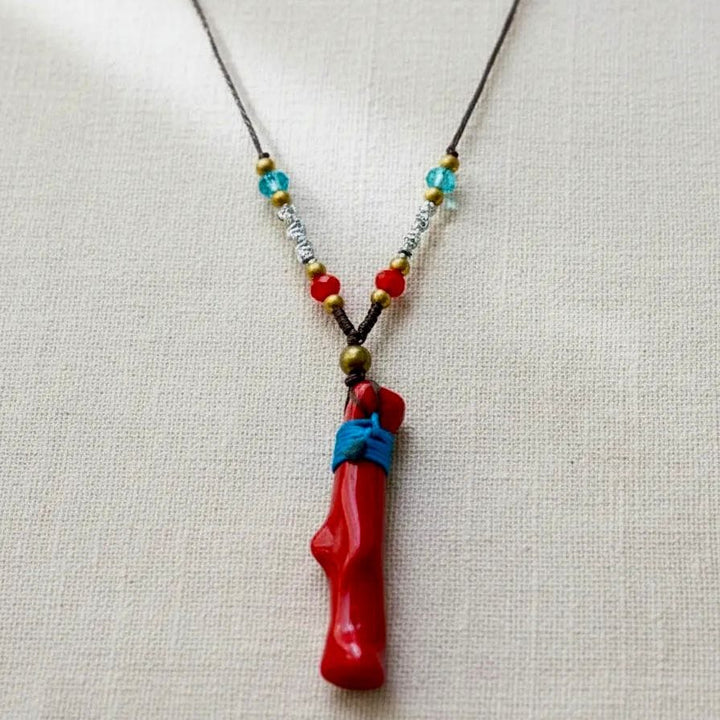 Collar Marari piedra roja CASONA DECO collares