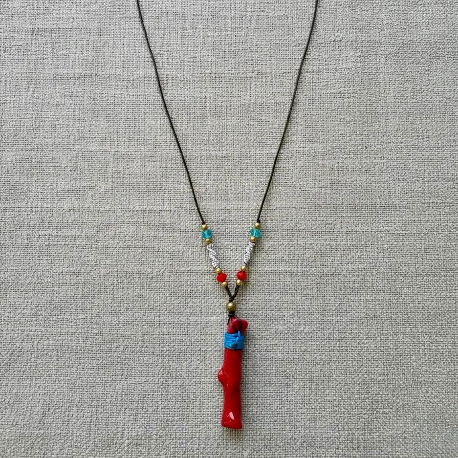 Collar Marari piedra roja CASONA DECO collares