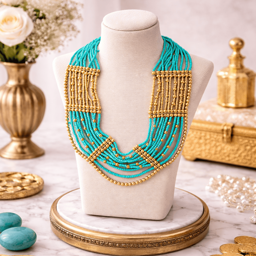 Collar Nefertari Turquesa CASONA DECO collares