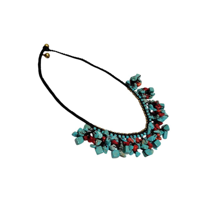 Collar Sairee turquesa y coral CASONA DECO collares