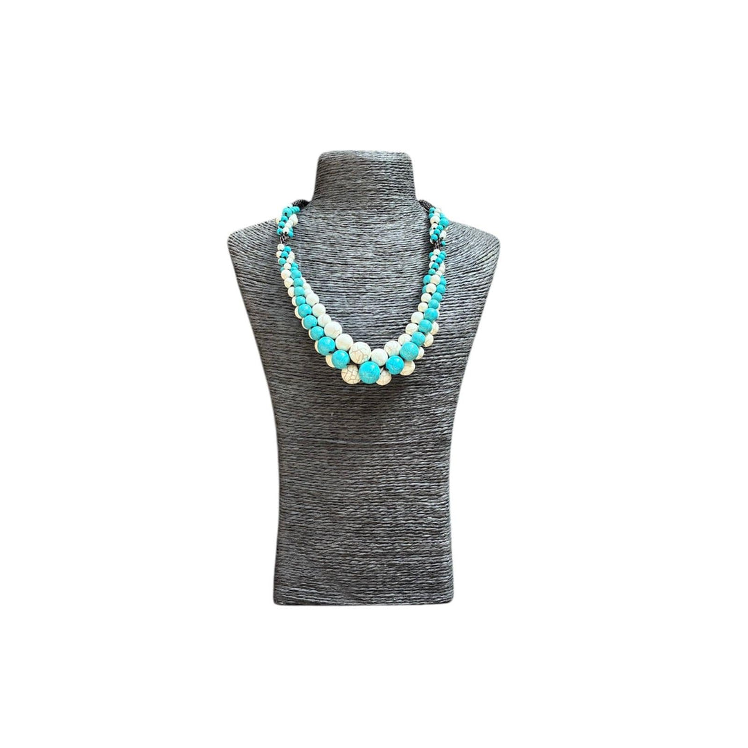 Collar Soka blanco con turquesa CASONA DECO collares