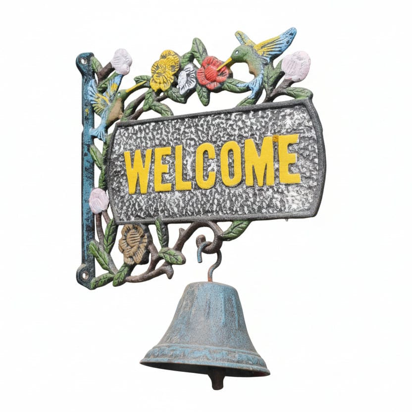 Campana Welcome Verde de hierro CASONA DECO decoracion