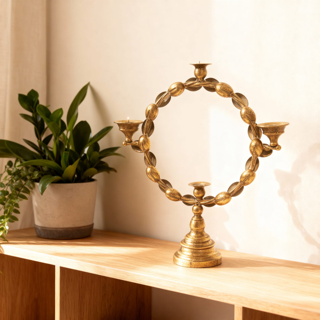 Candelabro 4 Velas Dorado CASONA DECO decoracion