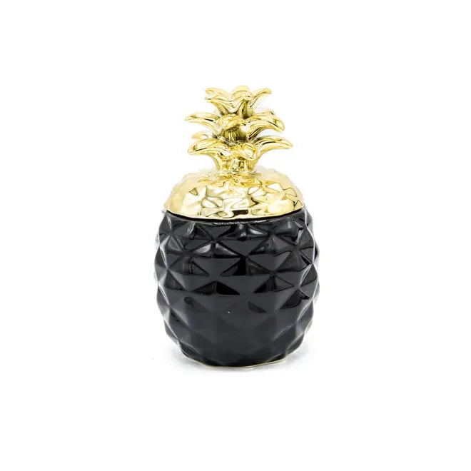 Contenedor Piña Negro con Dorado CASONA DECO decoracion