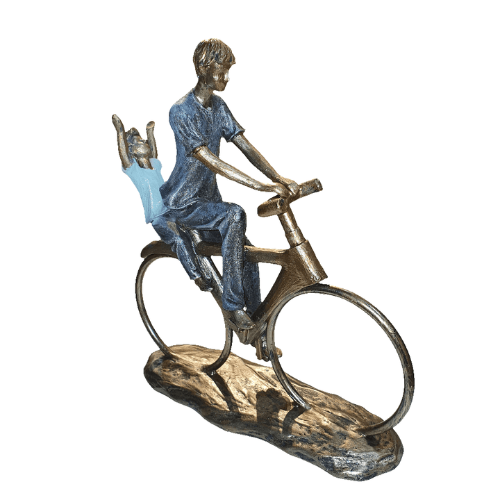 Familia padre e hijo en bicicleta CASONA DECO decoracion