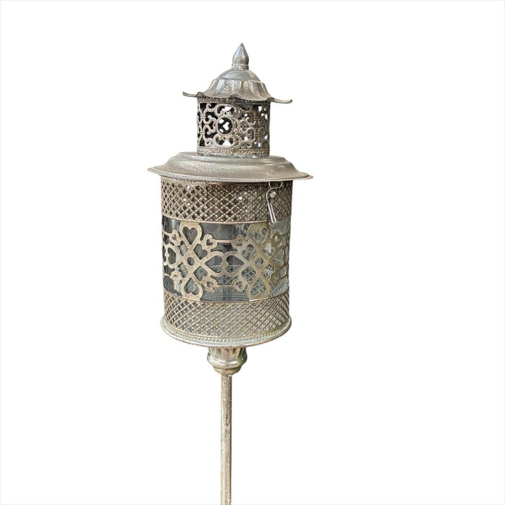 Fanal con Estaca Plateado CASONA DECO decoracion