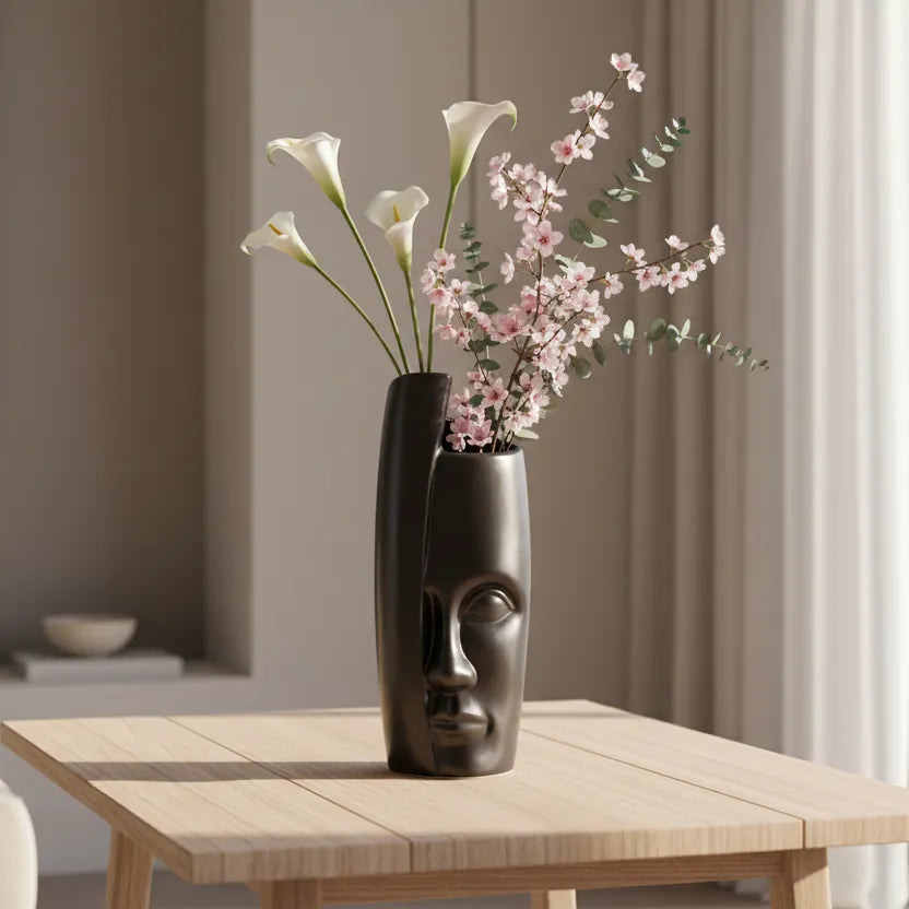 Florero Cara Larga S Negro CASONA DECO decoracion
