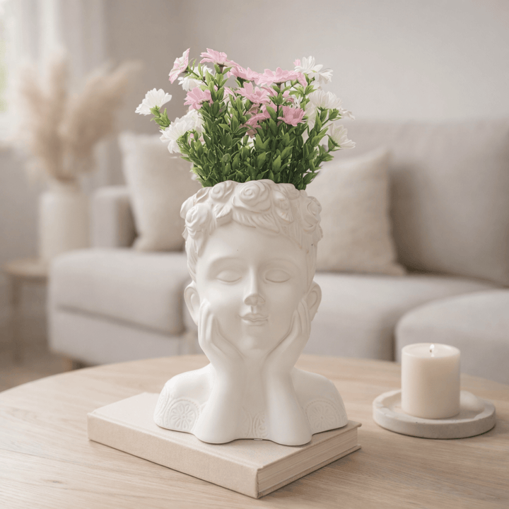 Florero decorativo blanco CASONA DECO decoracion