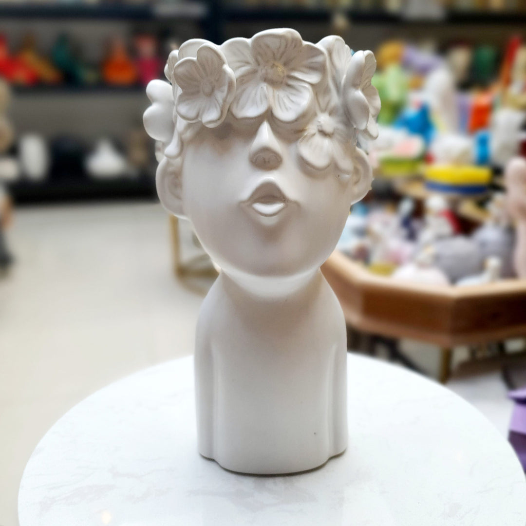 Florero Flores Beso Blanco CASONA DECO decoracion