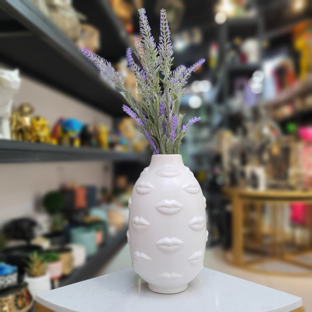 Florero Labios Blanco L CASONA DECO decoracion