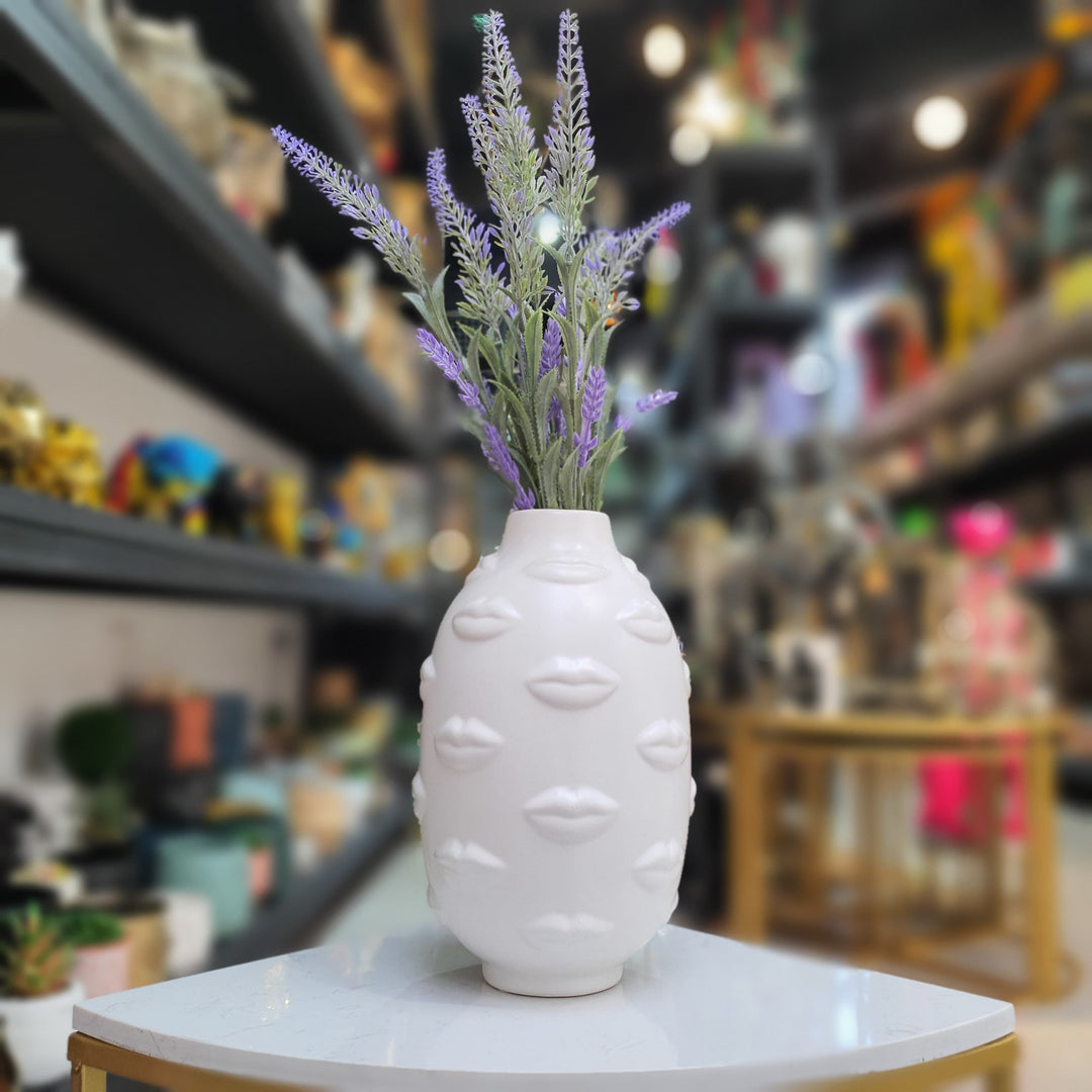 Florero Labios Blanco L CASONA DECO decoracion