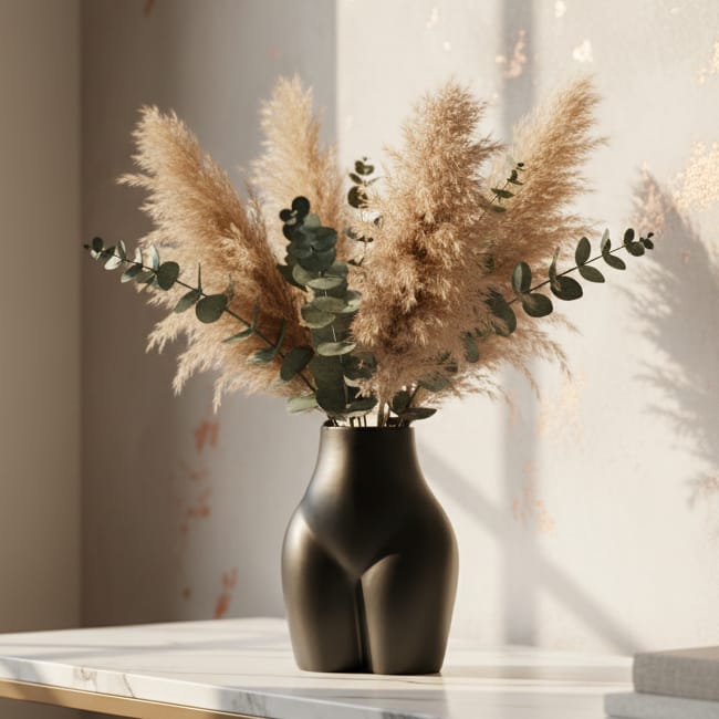 Florero Media Silueta Fem Negro CASONA DECO decoracion