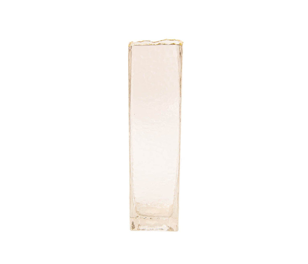 Florero Rectangular Borde Dorado L CASONA DECO decoracion