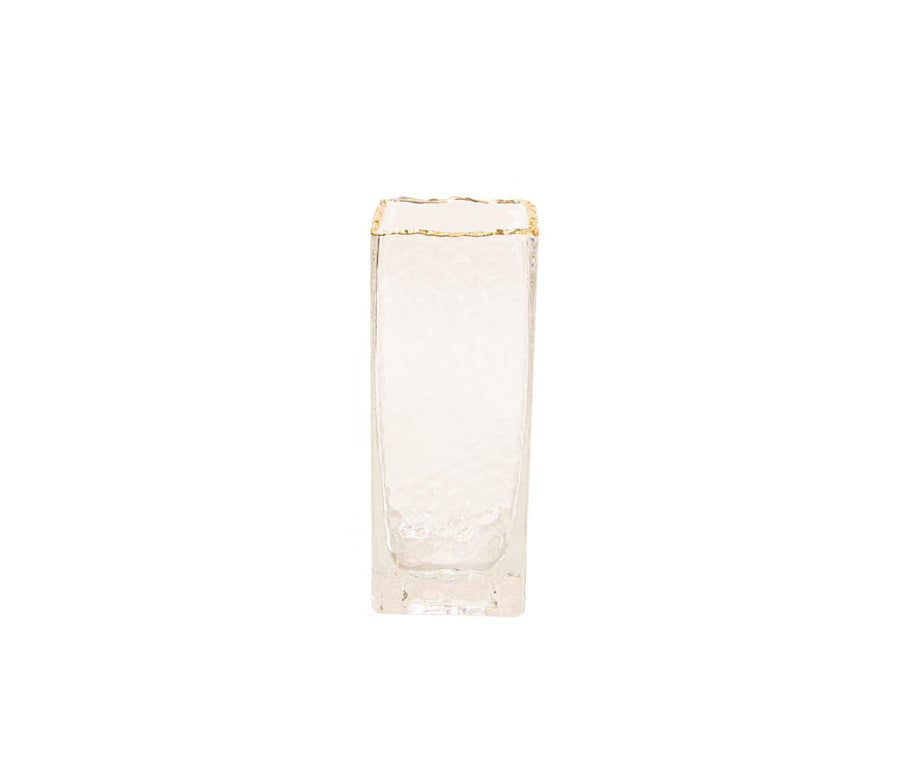 Florero Rectangular Borde Dorado S CASONA DECO decoracion