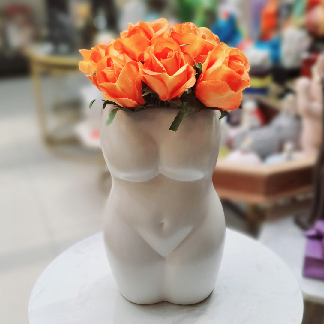 Florero Silueta Femenina Blanco CASONA DECO decoracion