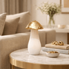Hongo decorativo blanco con dorado