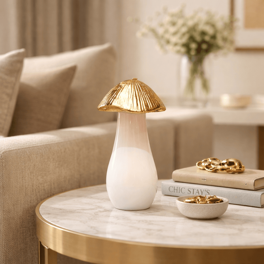 Hongo decorativo blanco con dorado CASONA DECO decoracion