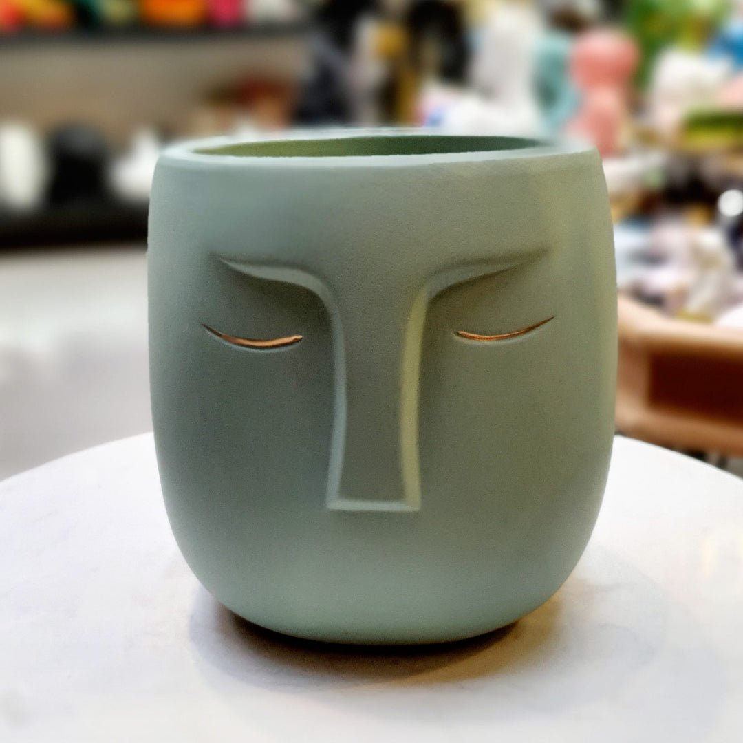 Maceta Cara Verde Agua CASONA DECO decoracion