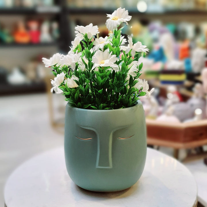 Maceta Cara Verde Agua CASONA DECO decoracion