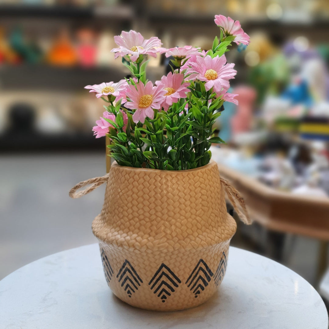 Maceta con diseños beige CASONA DECO decoracion