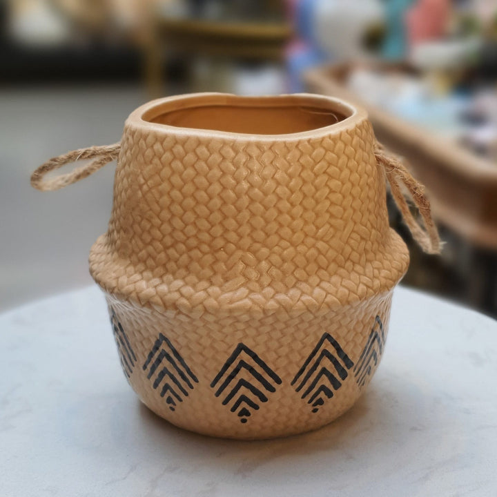 Maceta con diseños beige CASONA DECO decoracion