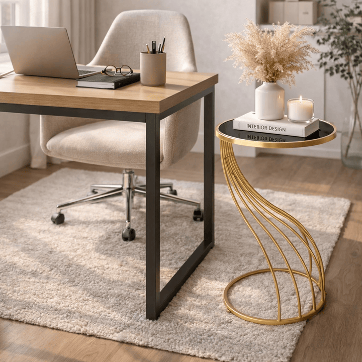 Mesa lateral espejo negro Mediana - OUTLET CASONA DECO decoracion