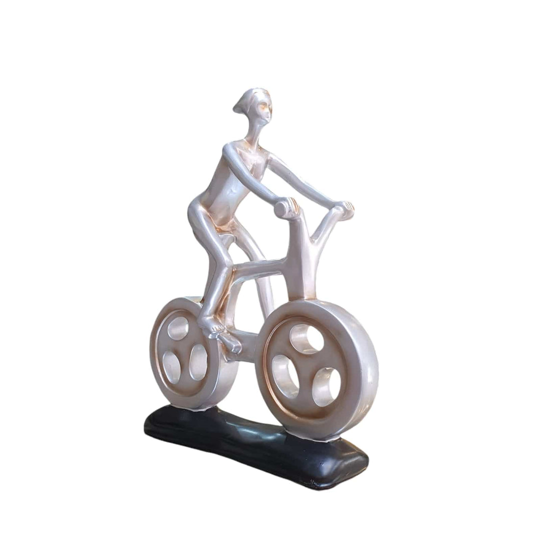 Mujer Ciclista plateado CASONA DECO decoracion