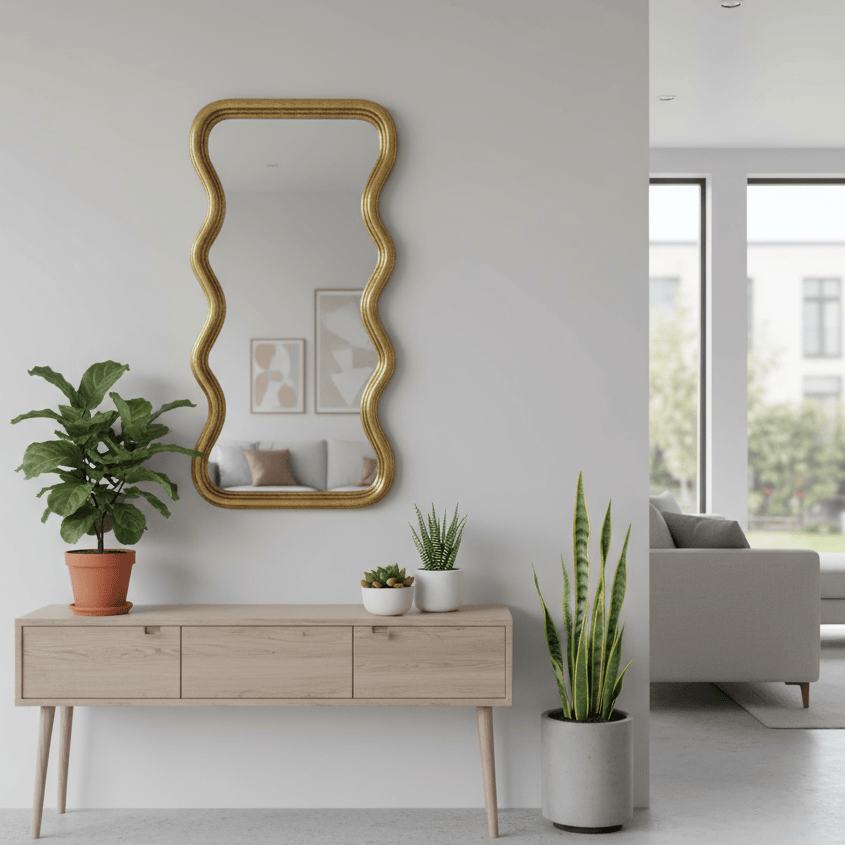 Espejo ondulado Dorado CASONA DECO espejos