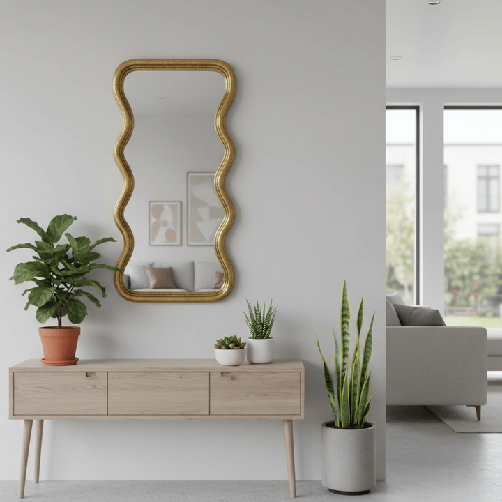 Espejo ondulado Dorado CASONA DECO espejos