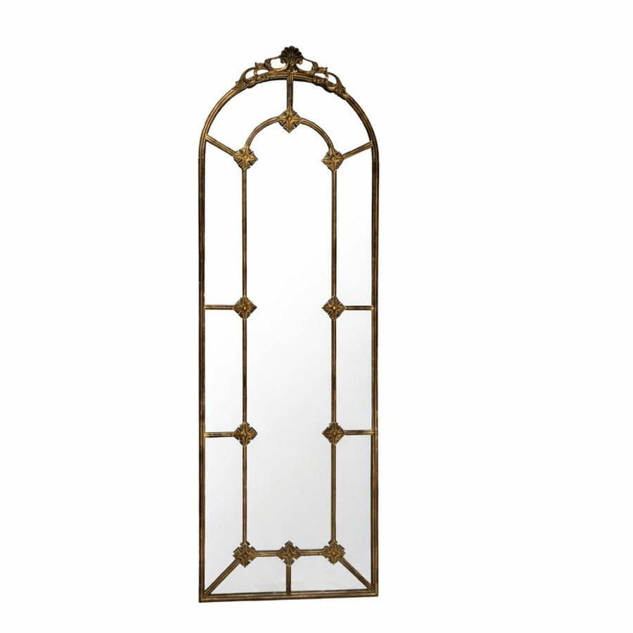 Espejo tipo ventana borde de hierro con pedestal CASONA DECO espejos