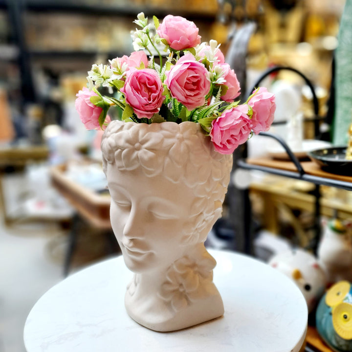 Florero Flores Beige 0630-343 CASONA DECO