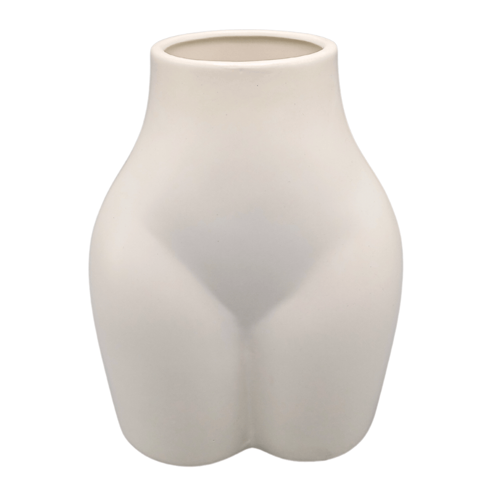 Florero Media Silueta Fem Blanco CASONA DECO