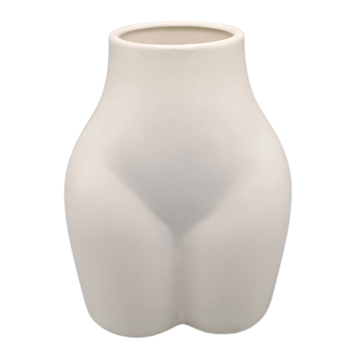 Florero Media Silueta Fem Blanco CASONA DECO