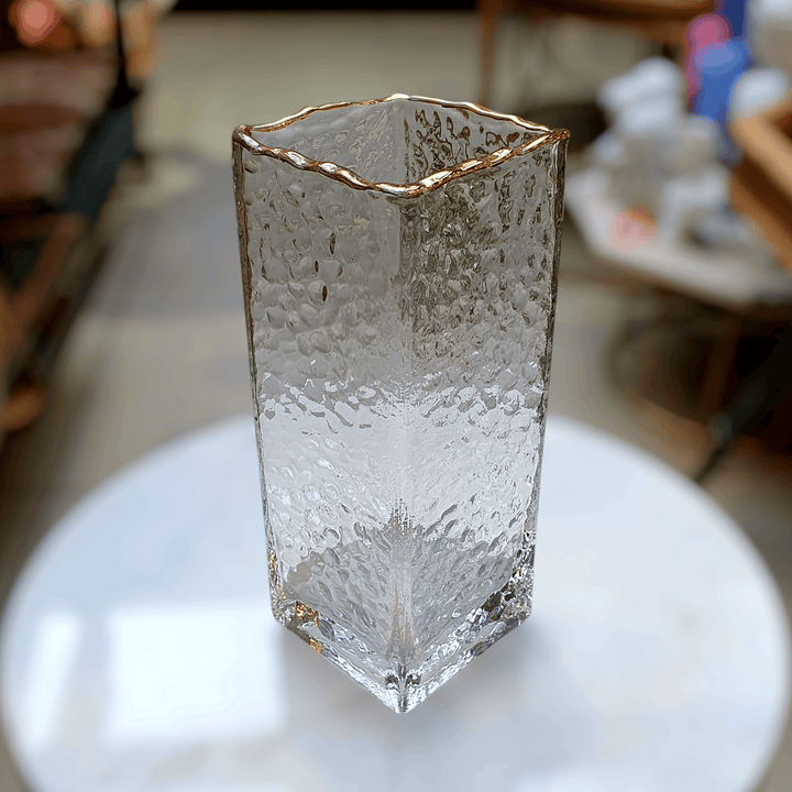 Florero Rectangular Borde Dorado M CASONA DECO