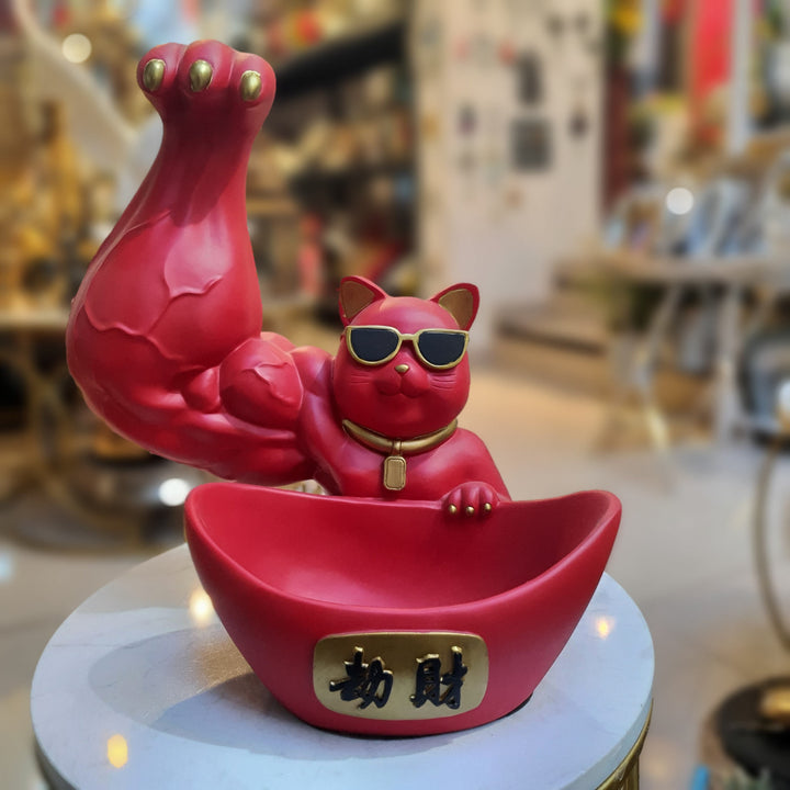Gato Musculoso Rojo CASONA DECO
