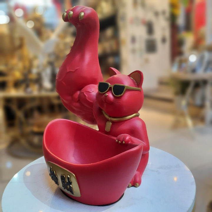 Gato Musculoso Rojo CASONA DECO