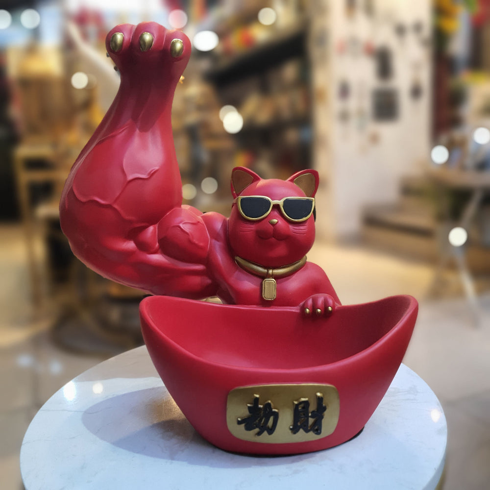 Gato Musculoso Rojo CASONA DECO