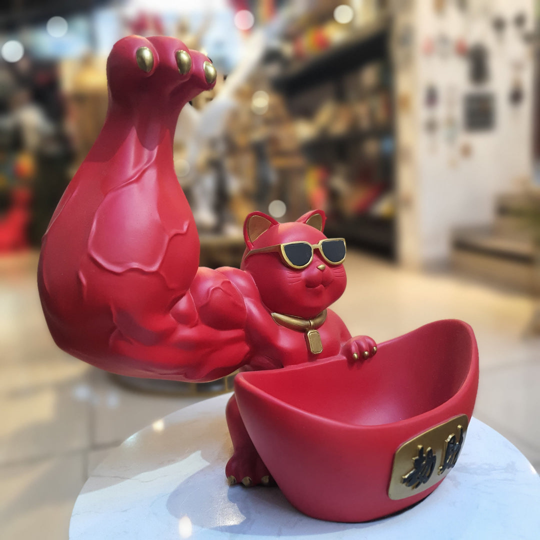 Gato Musculoso Rojo CASONA DECO