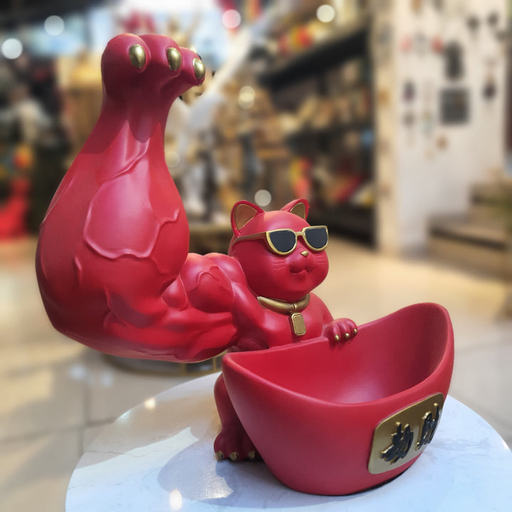 Gato Musculoso Rojo CASONA DECO
