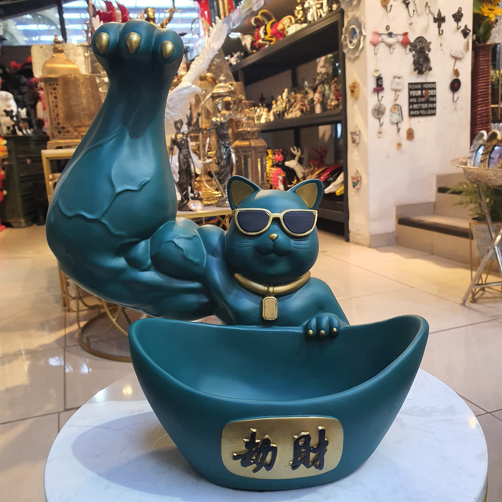 Gato Musculoso Verde CASONA DECO