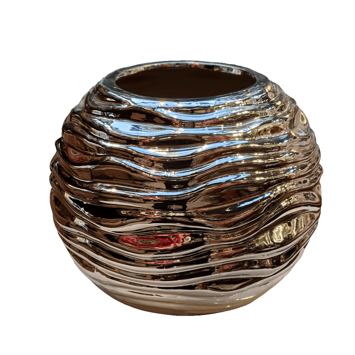 Jarron Redondo Plata M 0630-325 CASONA DECO