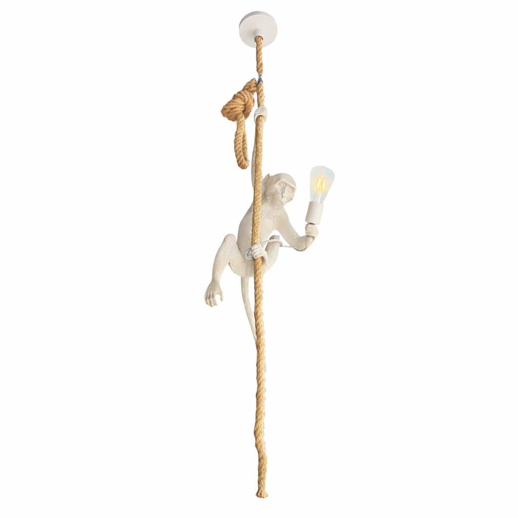 Lampara Mono Blanco Colgando CASONA DECO LAMPARAS