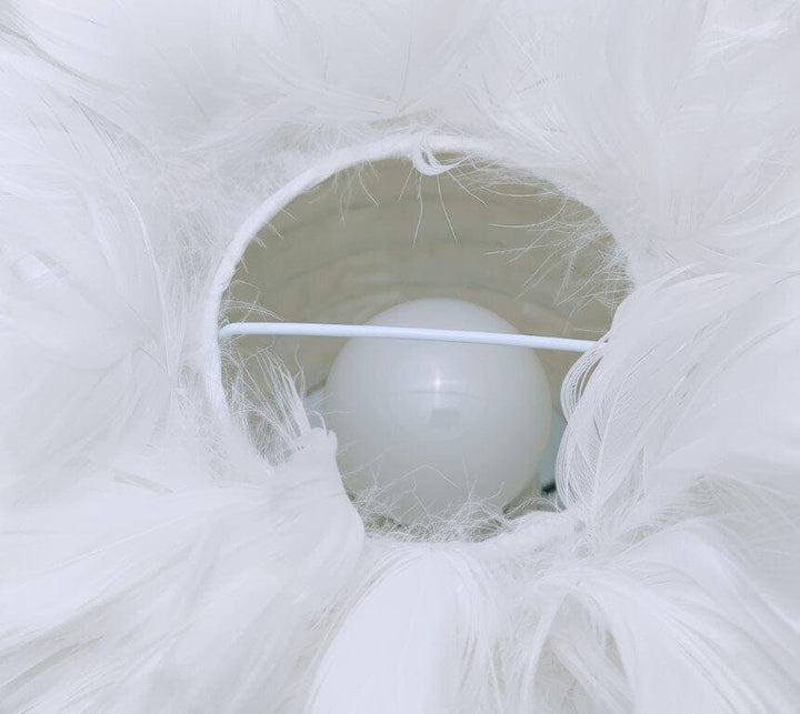 Lampara plumas blanco CASONA DECO LAMPARAS