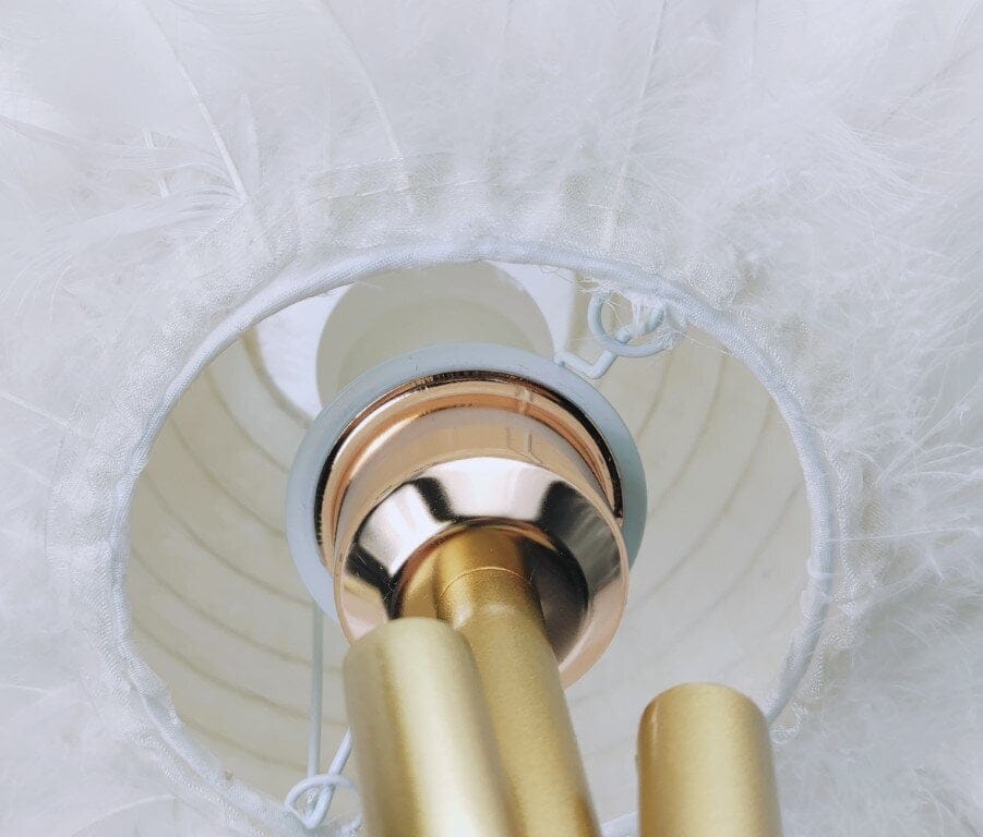 Lampara plumas blanco CASONA DECO LAMPARAS