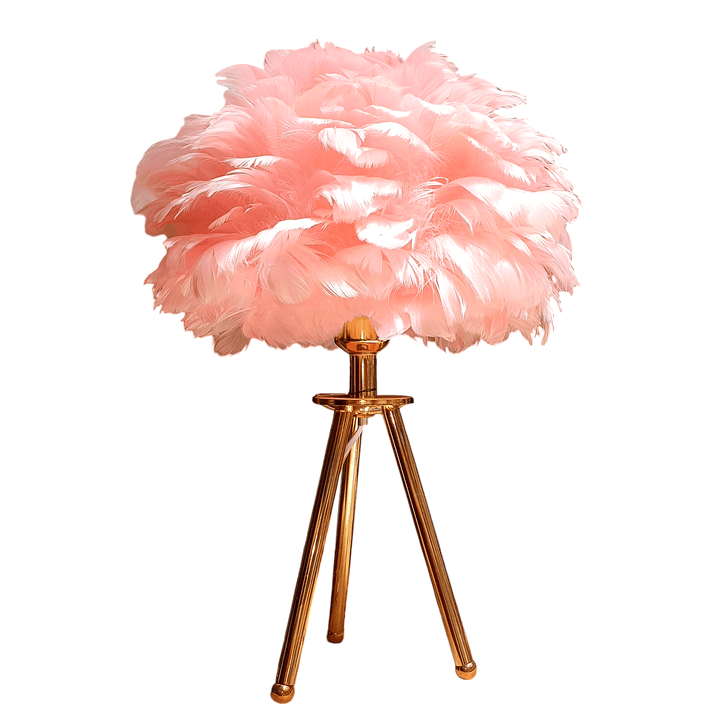Lampara plumas rosada CASONA DECO LAMPARAS