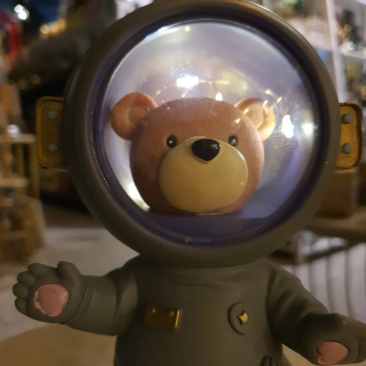 Oso Astronauta con Luz gris CASONA DECO