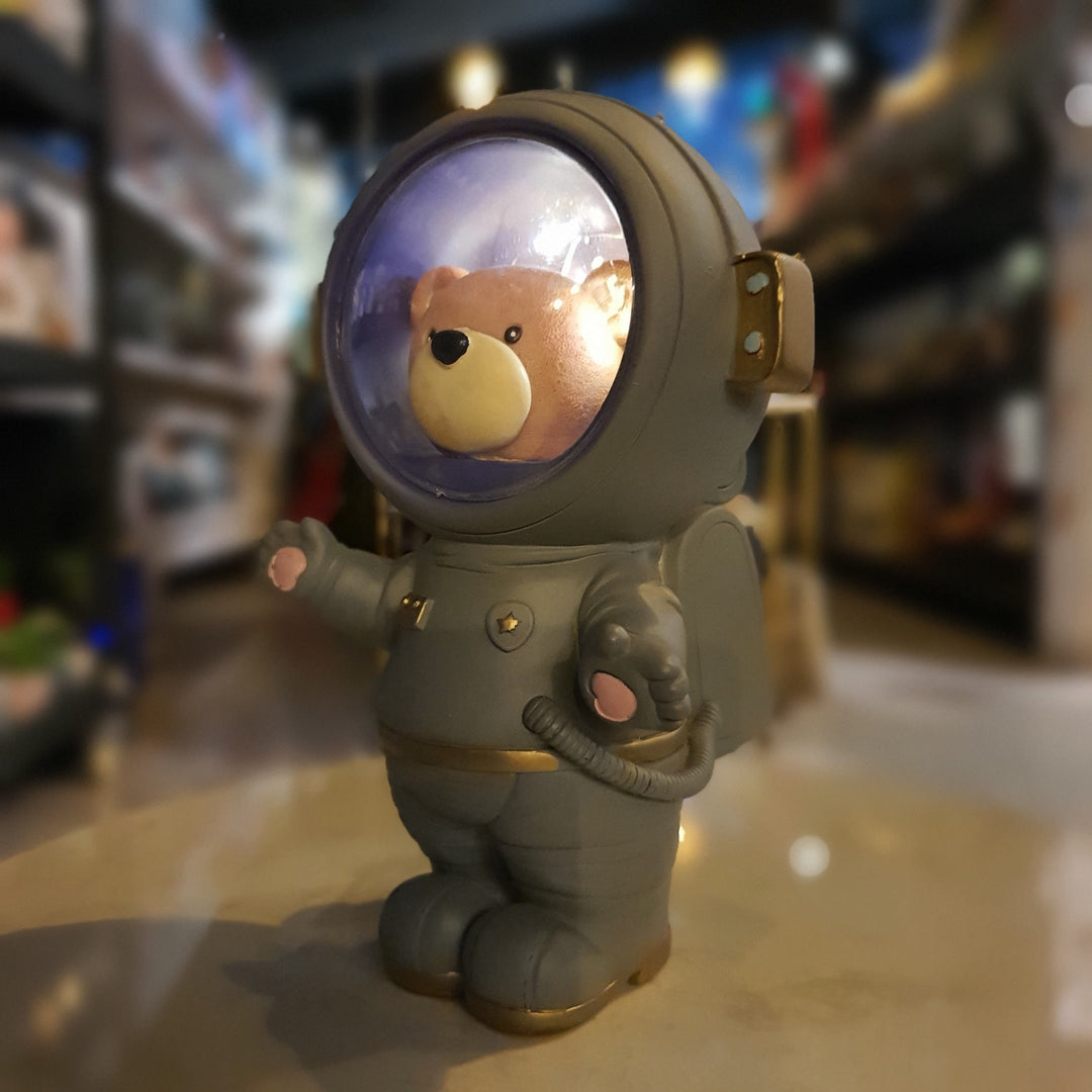 Oso Astronauta con Luz gris CASONA DECO