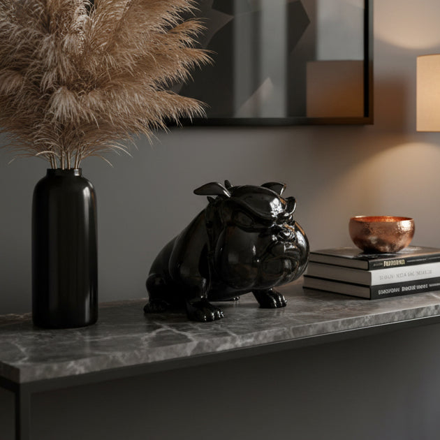 Perro Bulldog Maxi Negro CASONA DECO